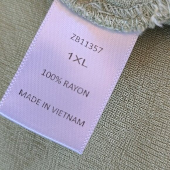 Zenobia Women's Mini Dress Size 1XL Light Green Button Down Sleeveless Tie Belt - Picture 10 of 16